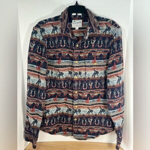 Lucky Brand Men's Gallup Jacquard Overshirt with a Southwest pattern, Medium